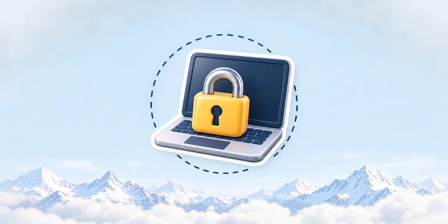 a padlock on a laptop, the file stays on your computer